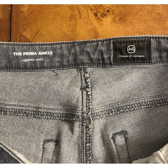 AG Adriano Goldschmeid Jeans Women's 28R The Prima Ankle Black Skinny Raw Hem - Picture 3 of 11